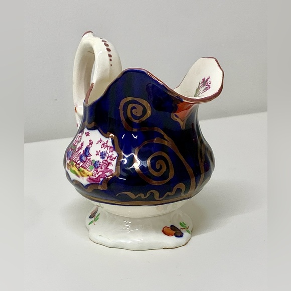 1830s Vintage Gaudy Welsh CHINOISSERIE Pattern Lustre Staffordshire Creamer Jug - Picture 4 of 16